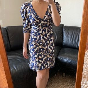 Saloni cloud print dress